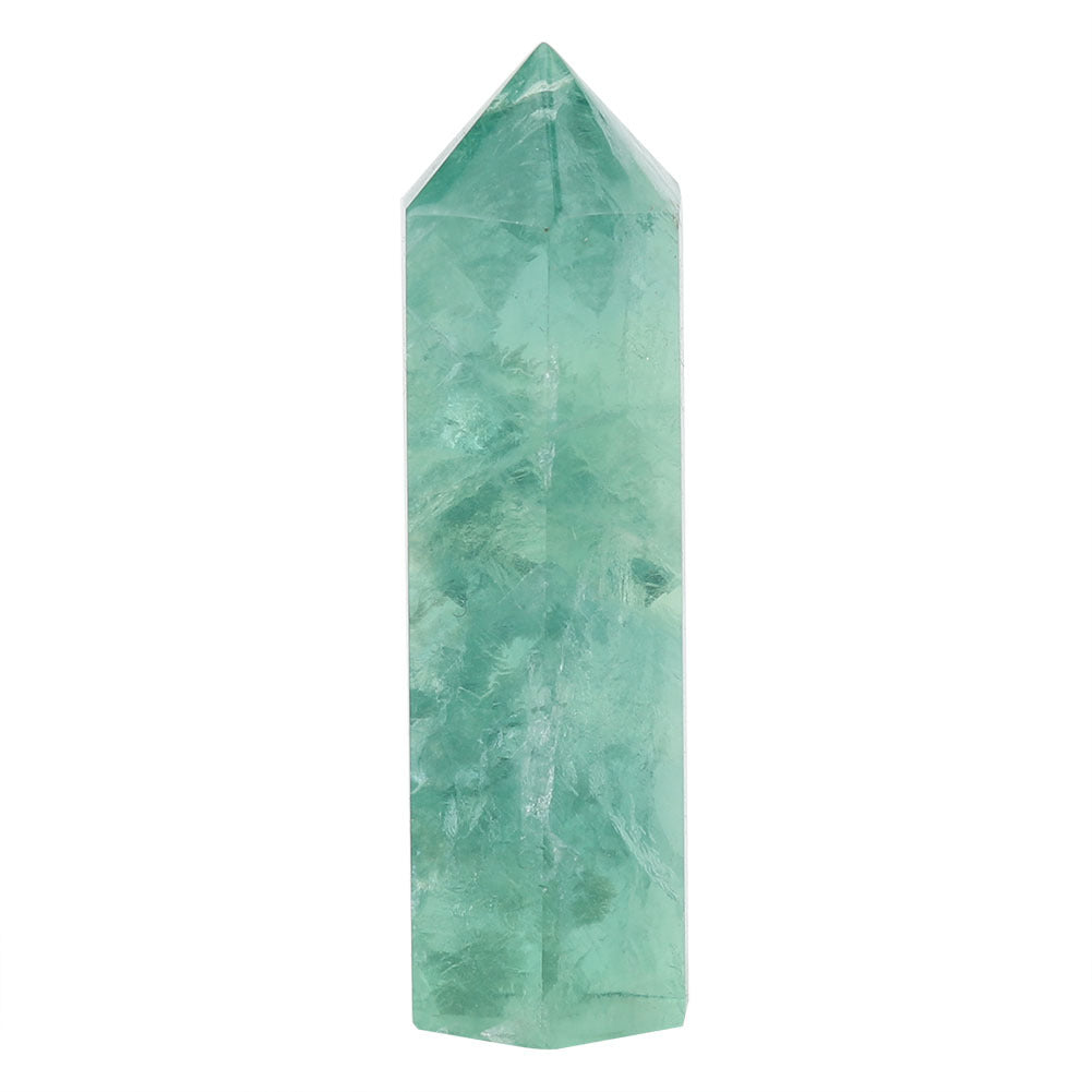 Crystal Quartz Natural Green Fluorite Hexagonal Crystal Column Fluorite Energy Stone ( 5-7cm)
