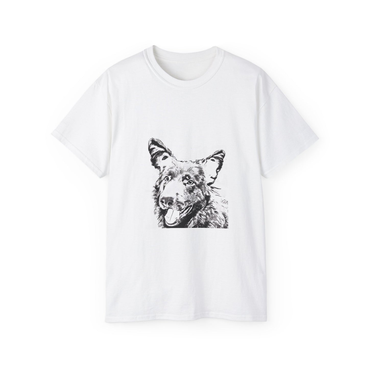 German Shepard Blk & Wht Unisex Ultra Cotton Tee