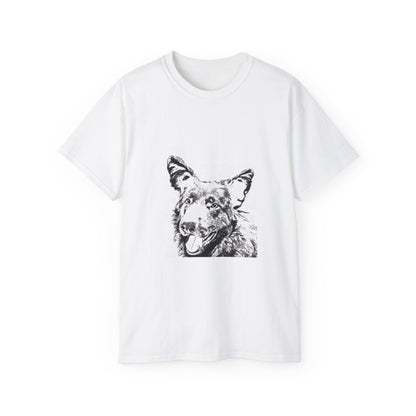 German Shepard Blk & Wht Unisex Ultra Cotton Tee