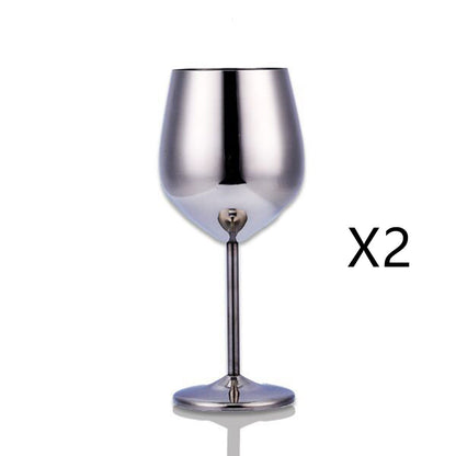 Stainless steel wine glass