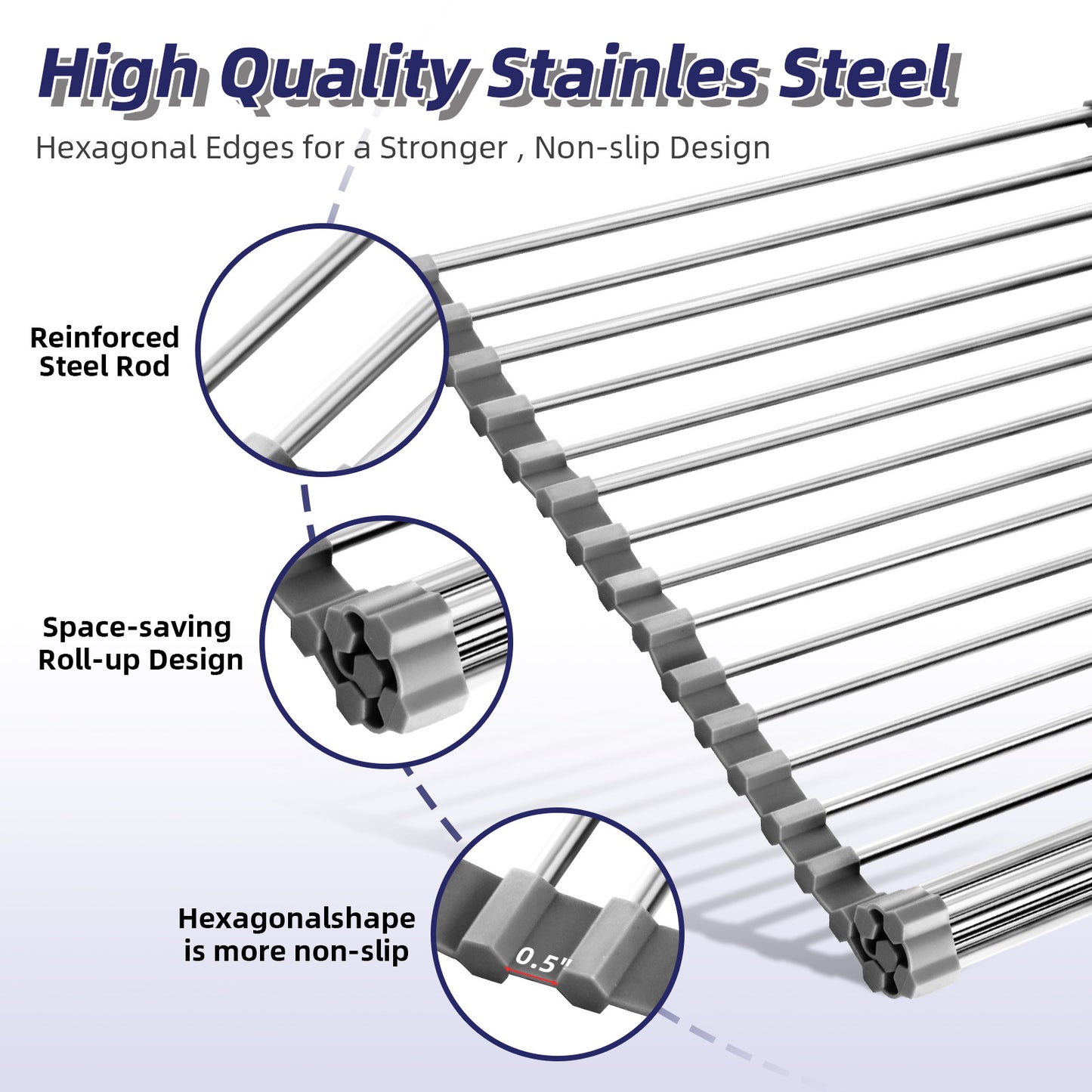 Drainer Rack 20L Large Silicone Water Filter Shelf, Kitchen Sink, Shelf, Sink Roller Shutter, Foldable Drain Shelf