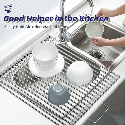 Drainer Rack 20L Large Silicone Water Filter Shelf, Kitchen Sink, Shelf, Sink Roller Shutter, Foldable Drain Shelf