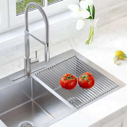 Drainer Rack 20L Large Silicone Water Filter Shelf, Kitchen Sink, Shelf, Sink Roller Shutter, Foldable Drain Shelf