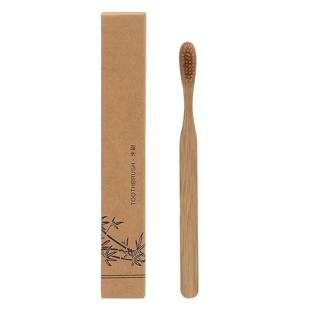 1 Pcs Bamboo Charcoal Toothbrush Natural Disposable Adult Bamboo Eco Friendly Toothbrush Biodegradable Hair Soft N6o1