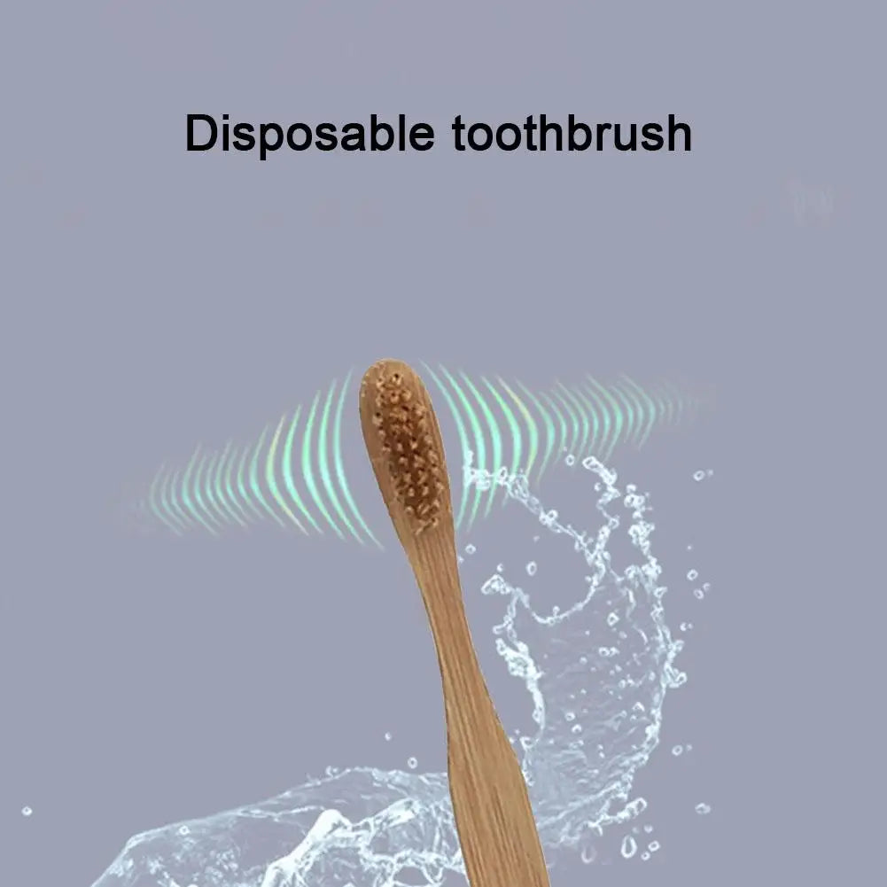 1 Pcs Bamboo Charcoal Toothbrush Natural Disposable Adult Bamboo Eco Friendly Toothbrush Biodegradable Hair Soft N6o1