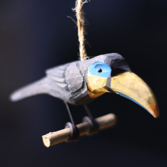 Owl Toucan Wood Carving Pendant Handmade Solid Wood Wood Carving